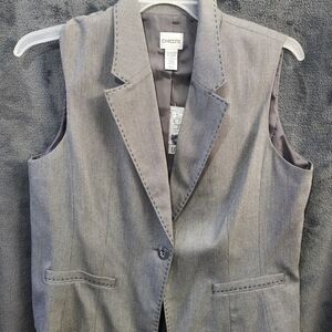 Chico's Gray Sleeveless Blazer Vest